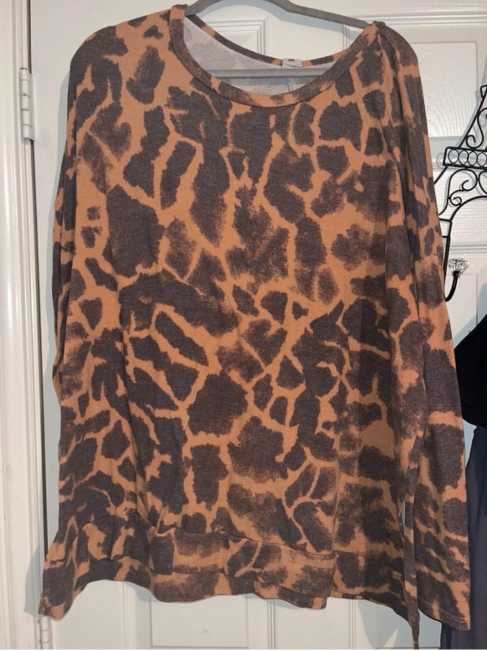 Women’s Brown Giraffe Print Sweater
